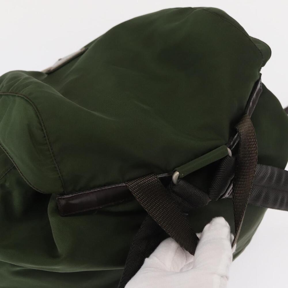 PRADA Backpack Nylon Khaki Silver Auth ti3500 - Picture 6 of 16